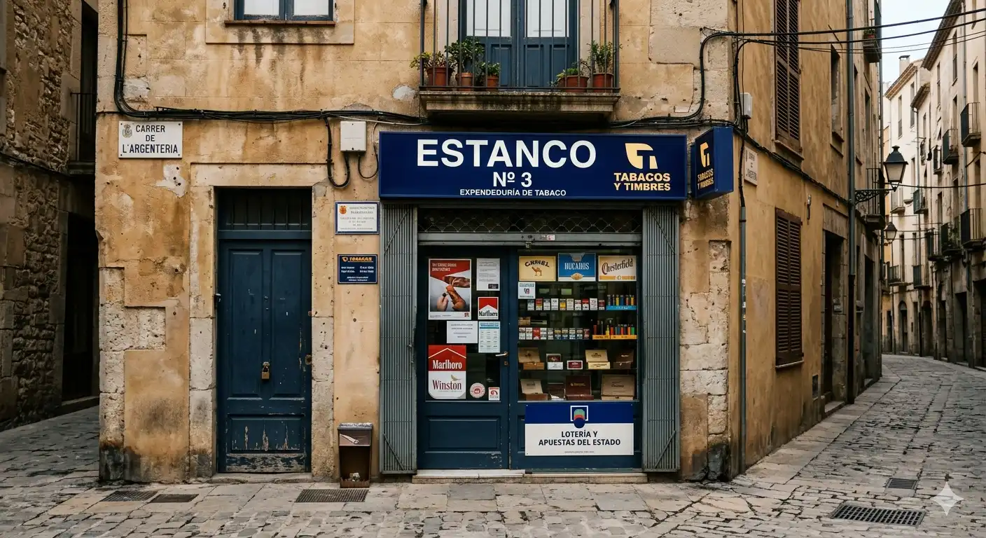 Estanco con mostrador y estanterías de productos preparado para tramitación de licencia de actividad para estanco